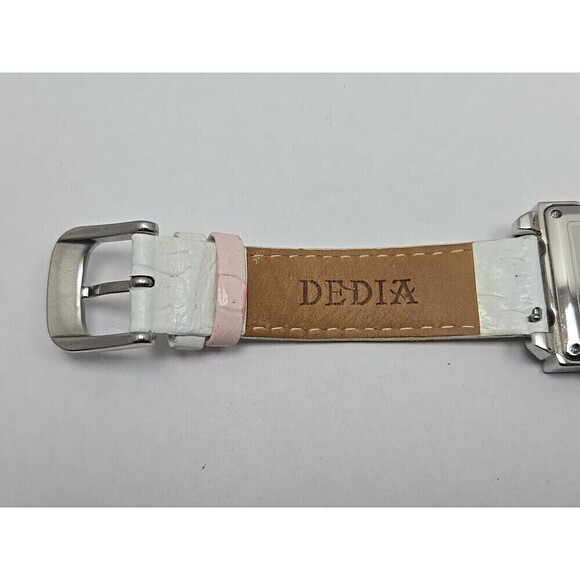 Dedia Lily LQ Diamond Accent Purple Enamel Square Swiss Quartz Watch New Battery main image 12